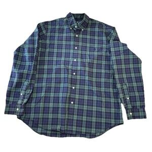 Ralph Lauren Mens L/S Blue/Green Checkered Casual Button Down Shirt Sz (XL)